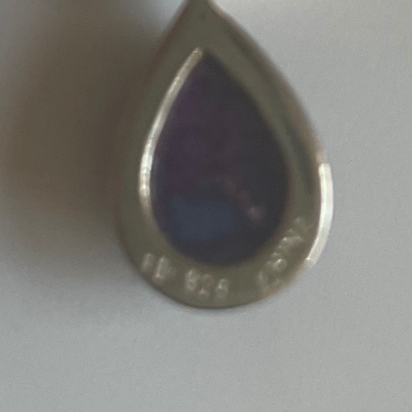 Purple Turquoise necklace and Earrings Sterling Silver Set 18” - Picture 5 of 6